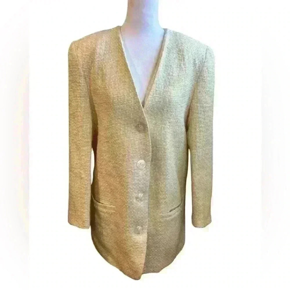 Vintage Diane Von Furstenberg Blazer Women's Size 6 Cream - Picture 2 of 11